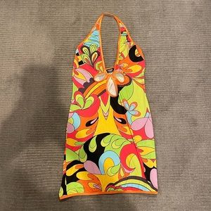 JADED LONDON Halter 70s mini dress